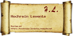 Hochrein Levente névjegykártya
